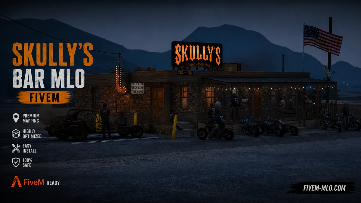 Skully's Bar MLO FiveM | Realistic Bar & Lounge Interior | Open Source